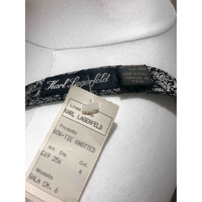 Pre-owned Karl Lagerfeld Silk Tie In Silver