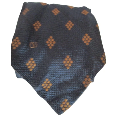 Pre-owned Valentino Garavani Silk Tie In Navy