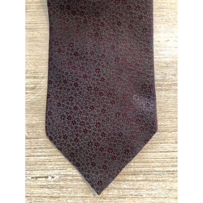 Pre-owned Gucci Silk Tie In Burgundy