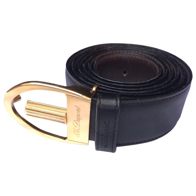 Pre-owned St Dupont Black Leather Belt