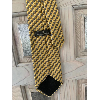 Pre-owned Ermenegildo Zegna Silk Tie In Yellow