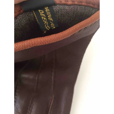 Pre-owned Larusmiani Brown Leather Gloves