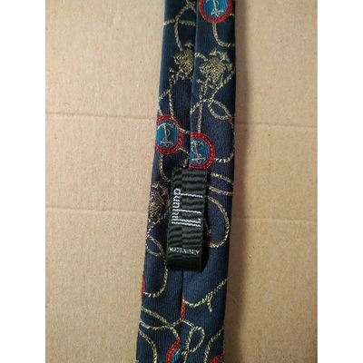 Pre-owned Alfred Dunhill Silk Tie In Navy