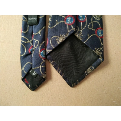 Pre-owned Alfred Dunhill Silk Tie In Navy