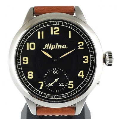 Pre-owned Alpina Black Steel Watch