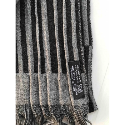 Pre-owned Giorgio Armani Wool Scarf & Pocket Square In Grey