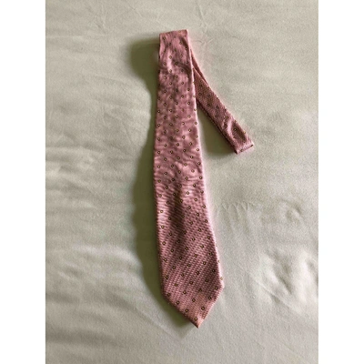 Pre-owned Altea Silk Tie In Pink