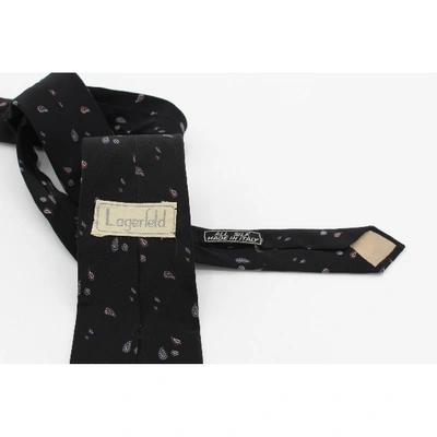 Pre-owned Karl Lagerfeld Silk Tie In Black