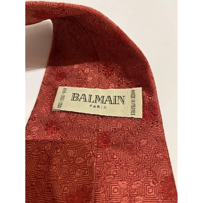 Pre-owned Balmain N Red Silk Ties
