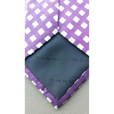 Pre-owned Carven Silk Tie In Purple