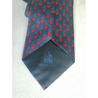 Pre-owned Lanvin Silk Tie In Navy