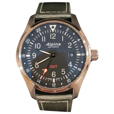 Pre-owned Alpina Startimer Pilot Silver Steel Watch