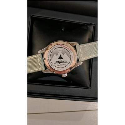 Pre-owned Alpina Startimer Pilot Silver Steel Watch