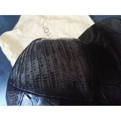 Pre-owned Louis Vuitton Black Leather Hat & Pull On Hat
