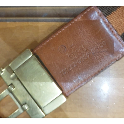 Pre-owned Gucci Leather Belt In Beige