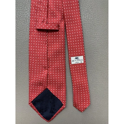Pre-owned Etro Silk Tie In Red