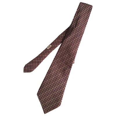 Pre-owned Saint Laurent Silk Tie In Burgundy