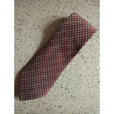 Pre-owned Saint Laurent Silk Tie In Burgundy