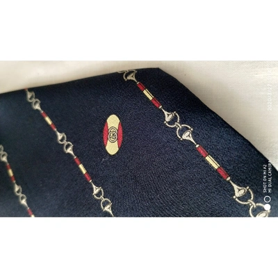 Pre-owned Gucci Silk Tie In Blue