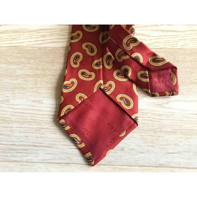 Pre-owned Balenciaga Silk Tie In Red