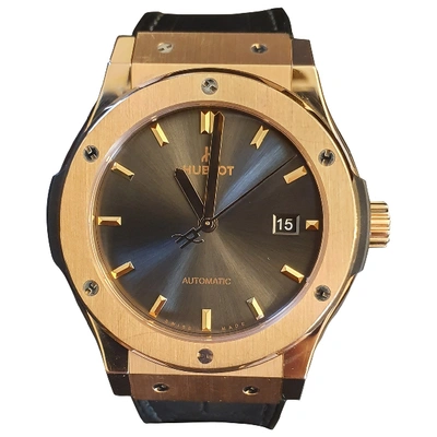 Pre-owned Hublot Classic Fusion Grey Pink Gold Watch
