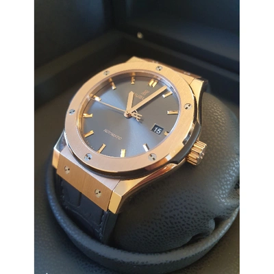 Pre-owned Hublot Classic Fusion Grey Pink Gold Watch