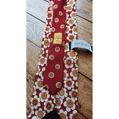 Pre-owned Emanuel Ungaro Silk Tie In Burgundy