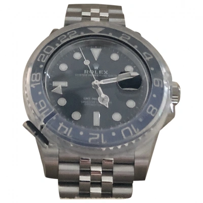 Pre-owned Rolex Gmt-master Ii Silver Steel Watch