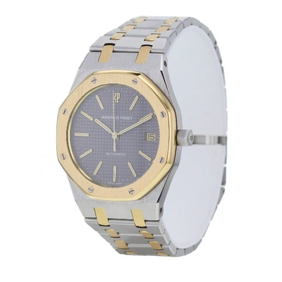 Pre-owned Audemars Piguet Royal Oak  Khaki Gold And Steel Watch