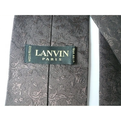 Pre-owned Lanvin Silk Tie In Brown