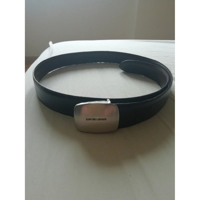 Pre-owned Emporio Armani Leather Belt In Black