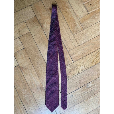 Pre-owned Valextra Silk Tie In Purple