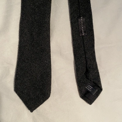 Pre-owned Ralph Lauren Cashmere Tie In Anthracite