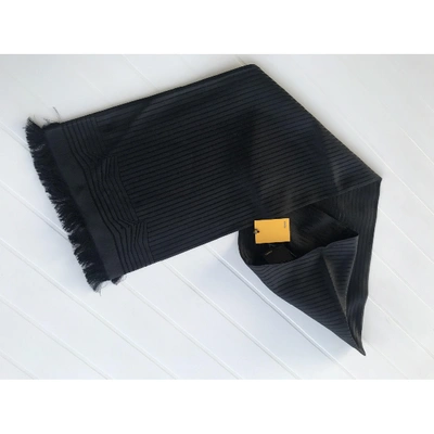 Pre-owned Fendi Silk Scarf & Pocket Square In Black