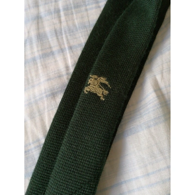 Pre-owned Burberry Cashmere Tie In Green