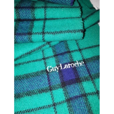 Pre-owned Guy Laroche Wool Scarf & Pocket Square In Green