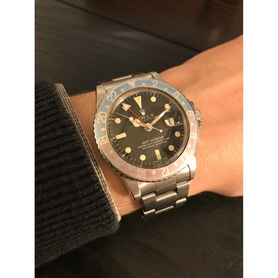 Pre-owned Rolex Gmt Master Silver Steel Watch