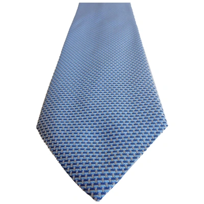 Pre-owned St Dupont Blue Silk Ties