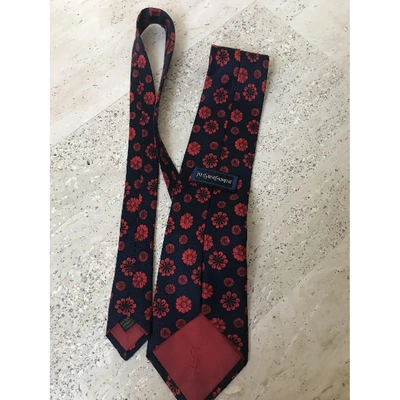 Pre-owned Saint Laurent Silk Tie In Blue