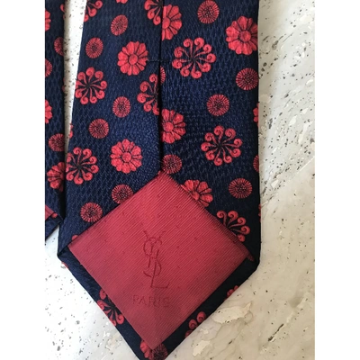 Pre-owned Saint Laurent Silk Tie In Blue