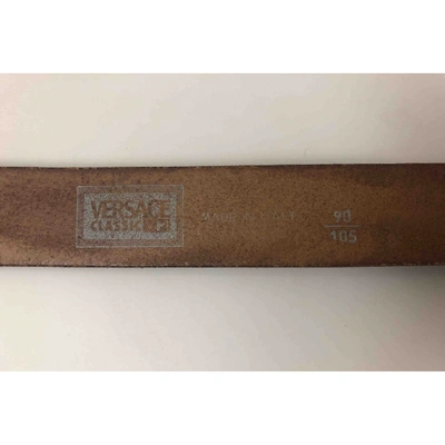 Pre-owned Versace Brown Leather Belt