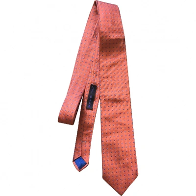 Pre-owned Etro Orange Silk Ties