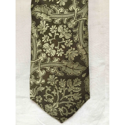 Pre-owned Ted Baker Silk Tie In Green