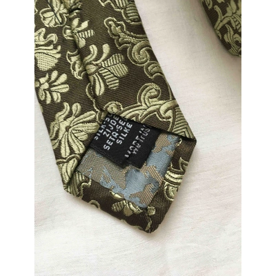 Pre-owned Ted Baker Silk Tie In Green