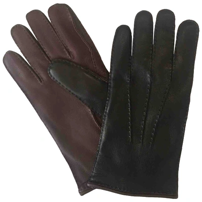 Pre-owned Larusmiani Black Leather Gloves