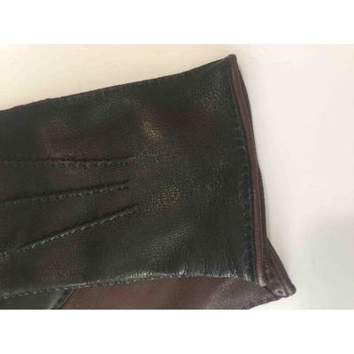 Pre-owned Larusmiani Black Leather Gloves