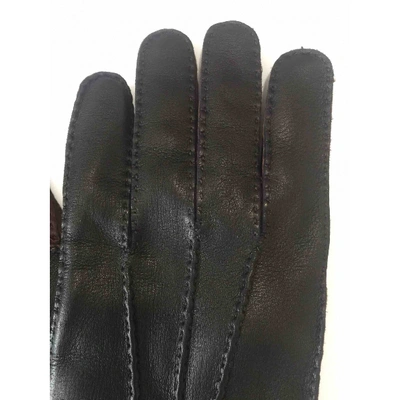 Pre-owned Larusmiani Black Leather Gloves