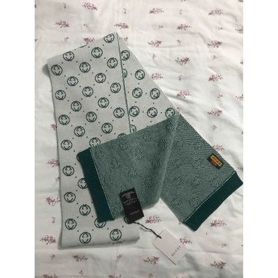 Pre-owned Gucci Green Wool Scarf & Pocket Squares