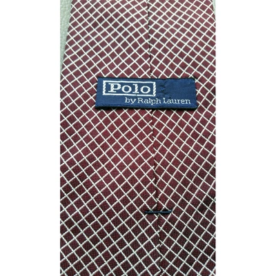 Pre-owned Polo Ralph Lauren Silk Tie In Burgundy