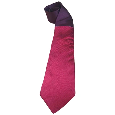 Pre-owned Dior Silk Tie In Burgundy